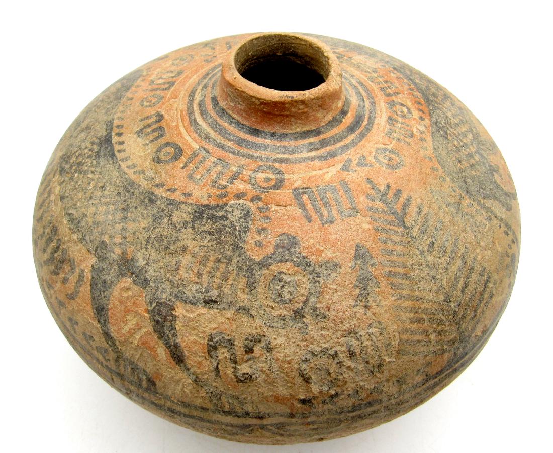Indus Valley Painted Terracotta jar with Monkey Motif (1 of 4)