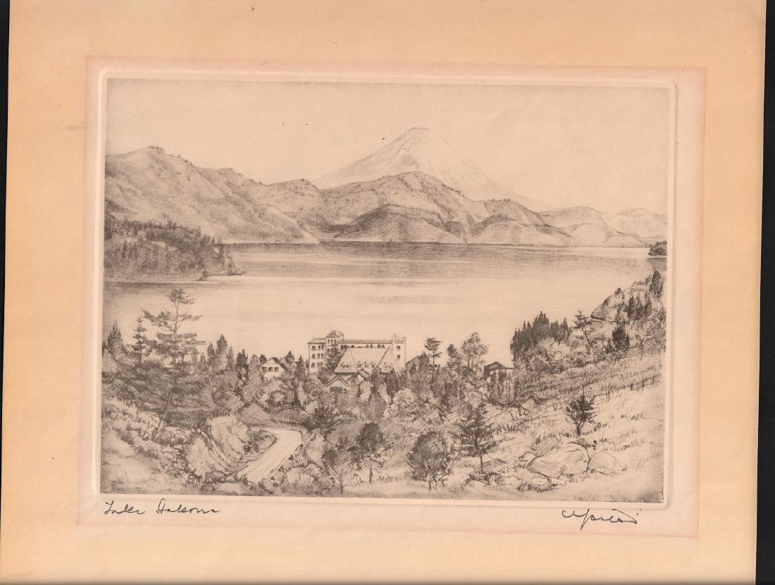Willy Seiler Woodblock Lake Hakone (1 of 2)