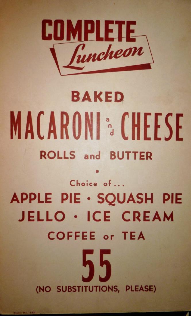 Waldorf Lunch Counter Daily Meal Specials,1950 - 1953 (1 of 8)