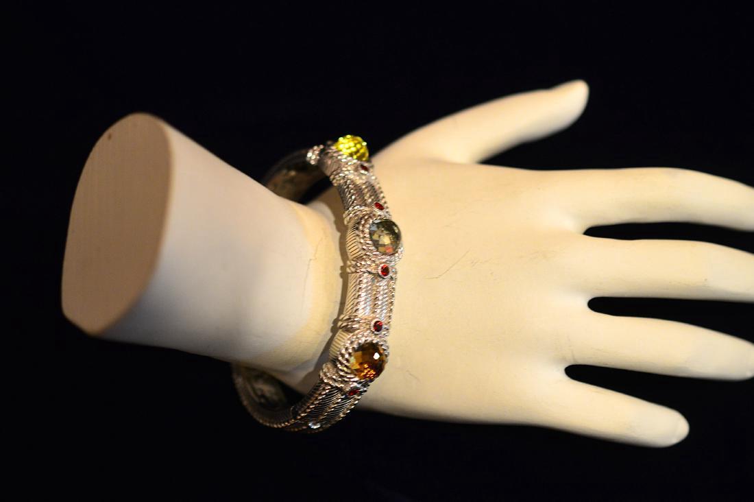 Judith Ripka Sterling Silver Multi Quartz Hinged Cuff (1 of 3)