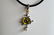 18k Gold Clad Pearl Amethyst Enamel Flower Pendant