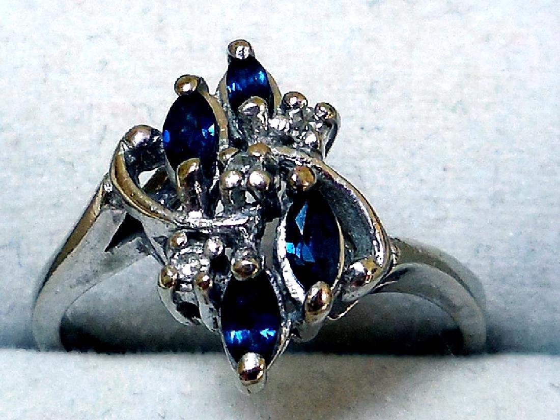 Vintage 14K Gold Sapphire Diamond Ring (1 of 10)