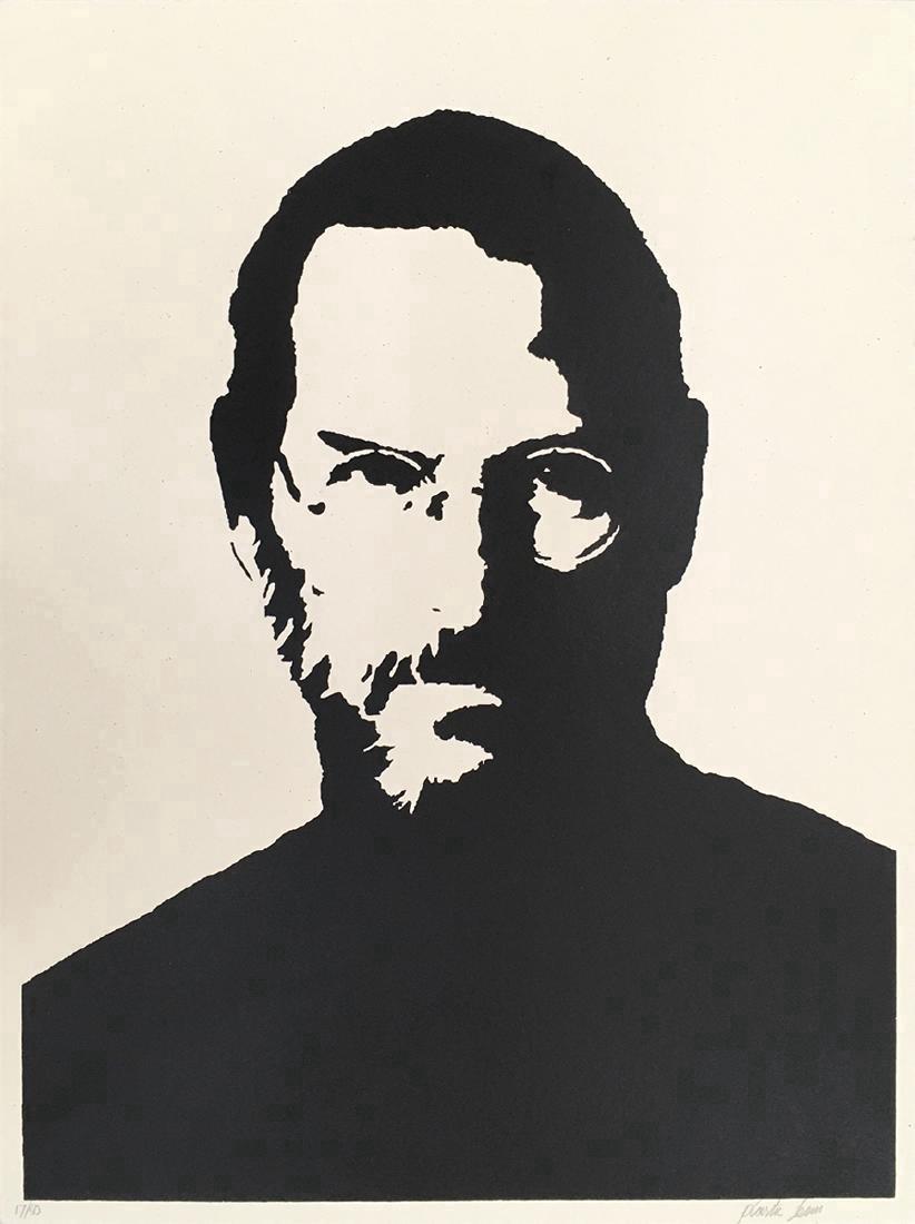 Plastic Jesus Screenprint Steve Jobs: Plastic Jesus. Steve Jobs. Screen print on archival paper. 24 x 18 in. 35/50. signed, limited edition Please note that this lot has a confidential reserve. When you leave a bid in advance of the aucti