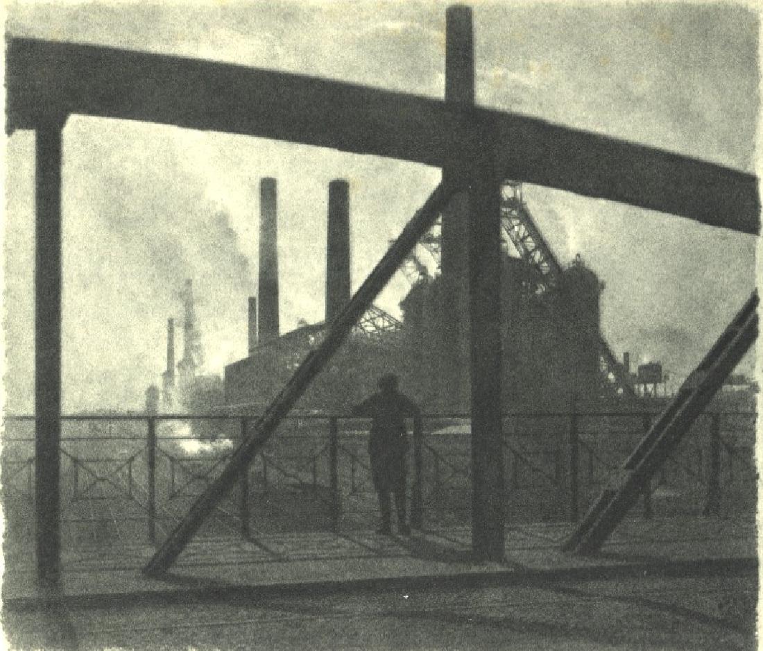 ANTON MEINHOLZ - Industry: Artist: ANTON MEINHOLZ Print Title: Industry From an incredible 1920s collection of European Photographers Medium: Vintage Sheet-fed Gravure Printing Date: mid - 1920s Printed: Berlin, Germany Image S