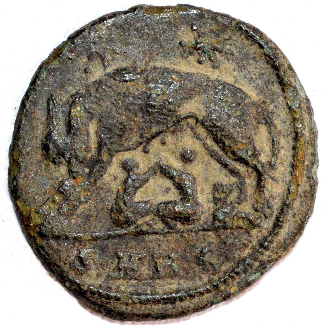 Rare Urbs Roma Ae18 Follis - rv. She Wolf (1 of 2)