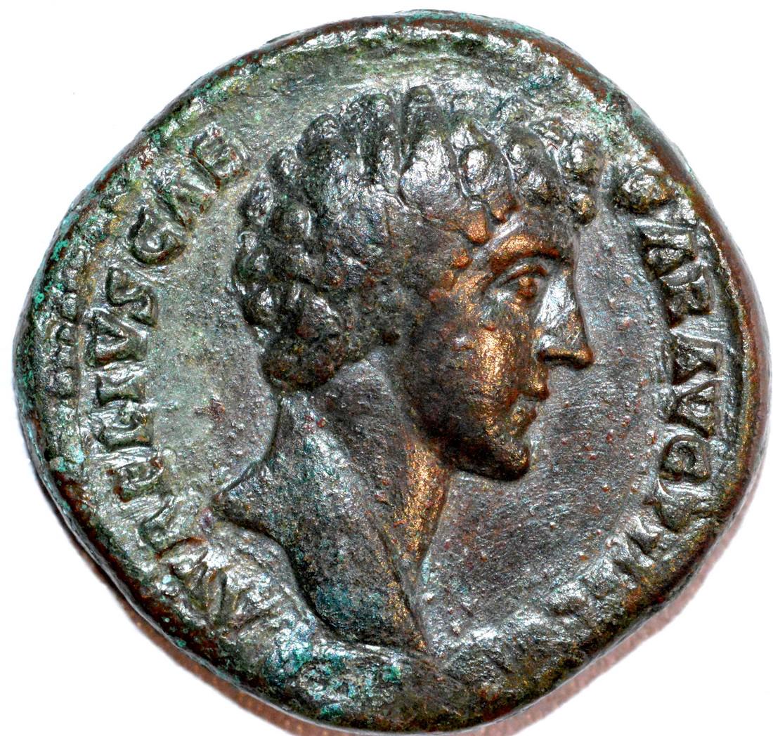 Rare Sestertius of Marcus Aurelius - rv. Pietas (1 of 2)