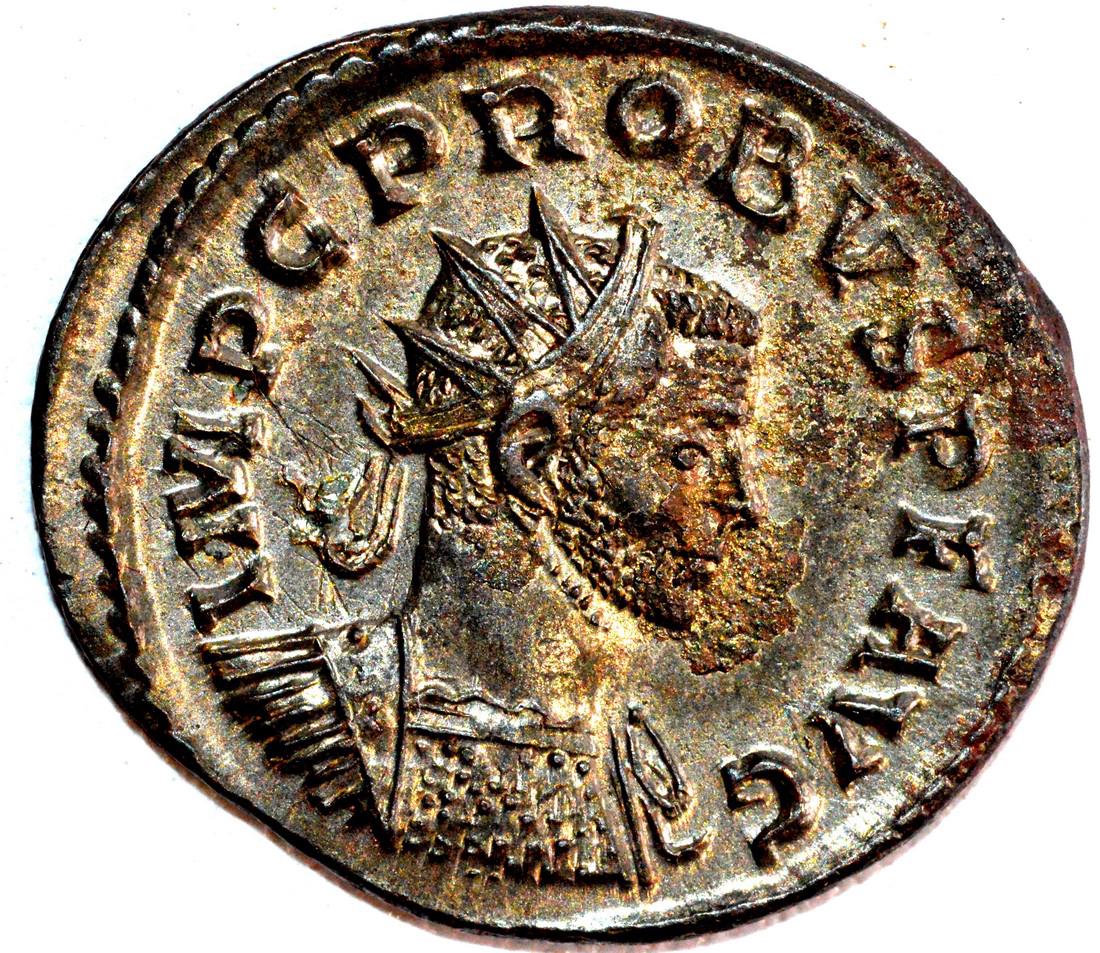 Roman Antoninianus of Probus - rv. Virtus AVG: Date: 4th C AD Materials: Billon - Silver alloy Dimensions: 24mm; 3.7 grams Provenance/Additional Information: From an old British collection, property of a London collector, acquired on British and E