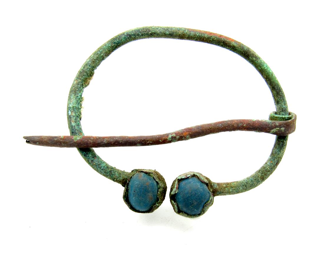 Viking Omega Brooch with Blue Stones (1 of 3)