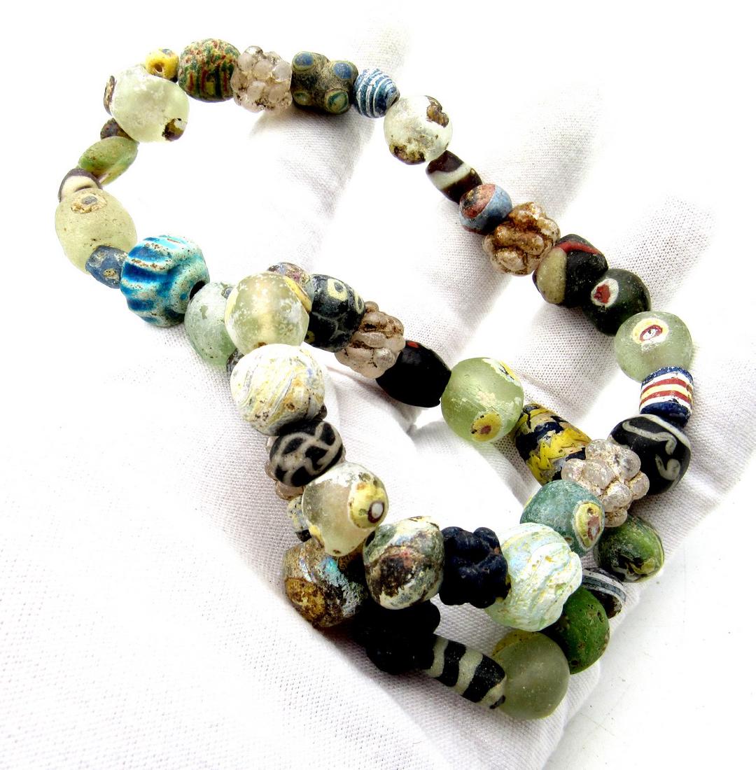 Rare Viking Mosaic Glass Necklace (1 of 4)