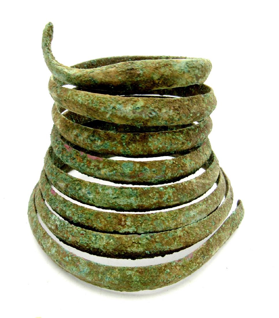 Viking Bronze Bracelet Shaped as Coiled Snake (1 of 3)
