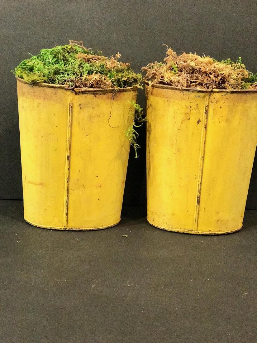 Pair Cadmium Yellow Maple Sap Cans, Circa 1900 (1 of 7)