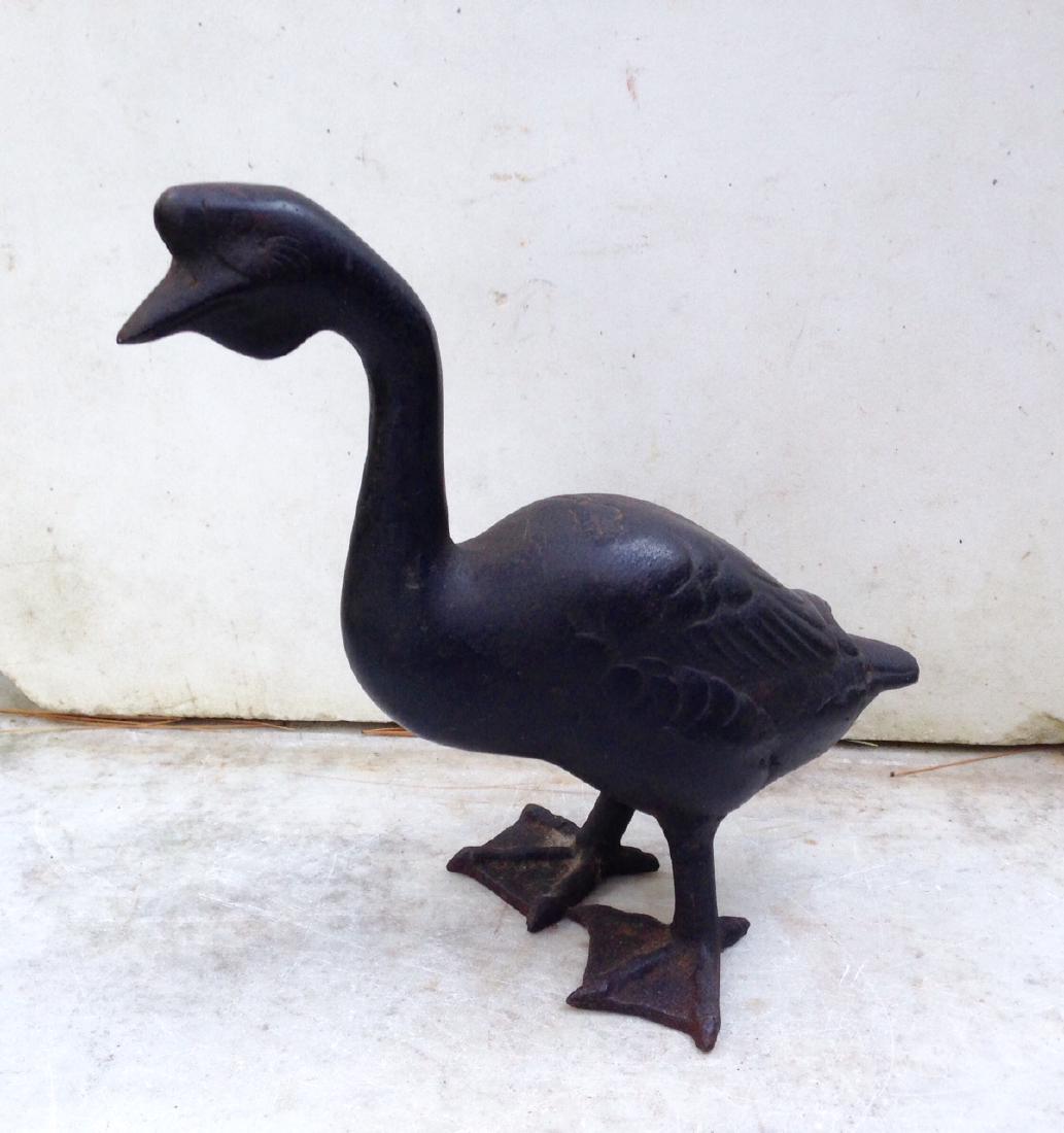 Mid 20th Century Cast Iron Garden Goose (1 of 7)