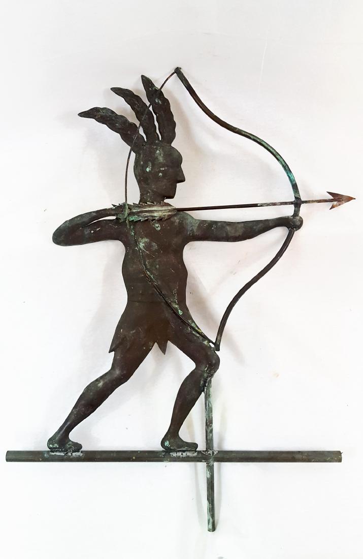 Hollow Body Copper Indian Weather Vane 1930's (1 of 3)