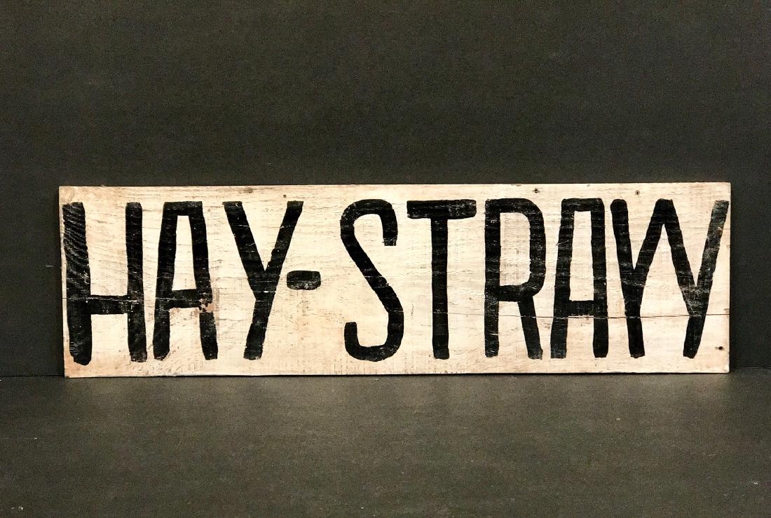 Vintage Hay-straw Sign, Circa 1940 (1 of 1)
