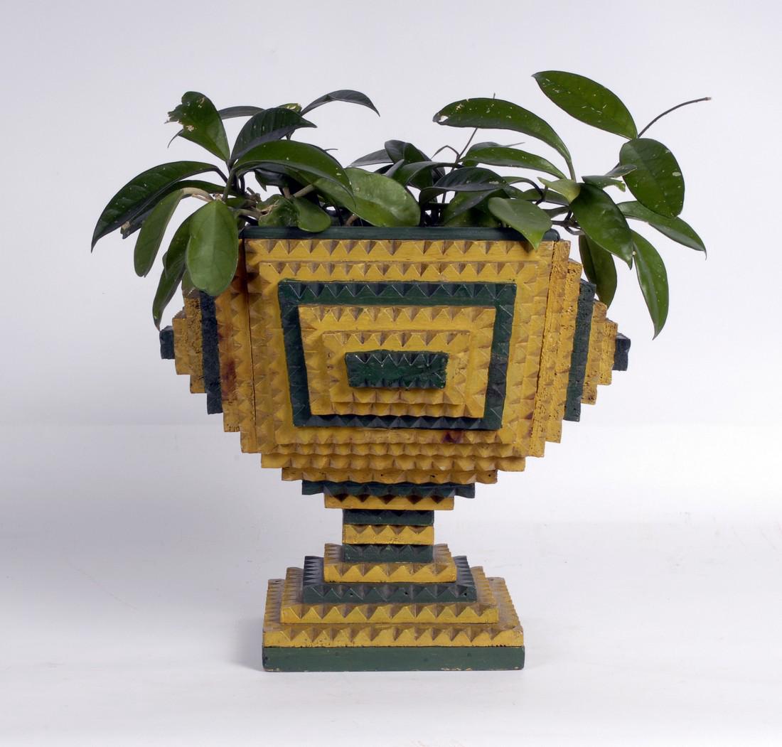 Painted Tramp Art Planter Circa 1920s (1 of 6)