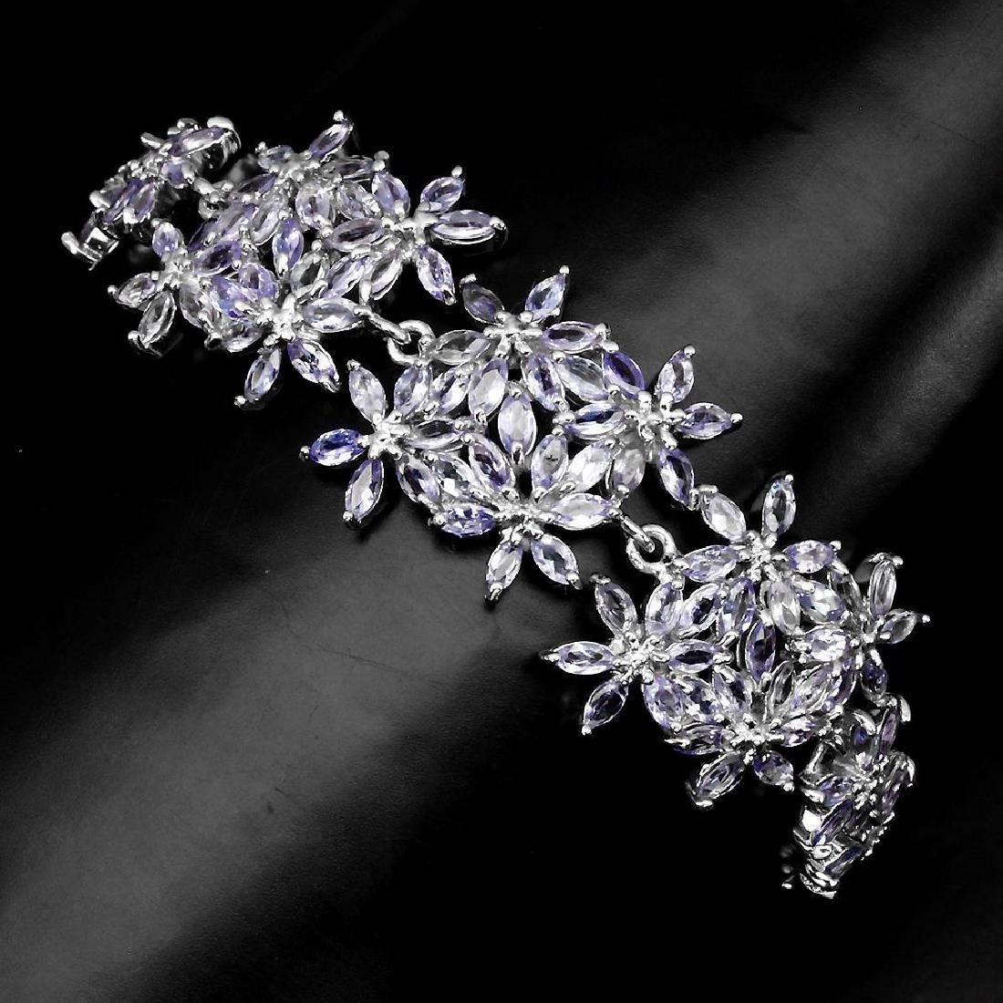 Platinum Sterling Silver Tanzanite Bracelet, 11.88ctw (1 of 3)