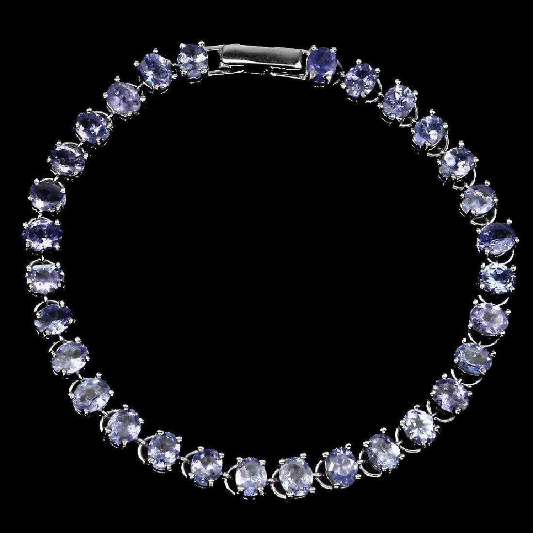 Platinum Sterling Silver Tanzanite Bracelet, 10.5ctw (1 of 3)