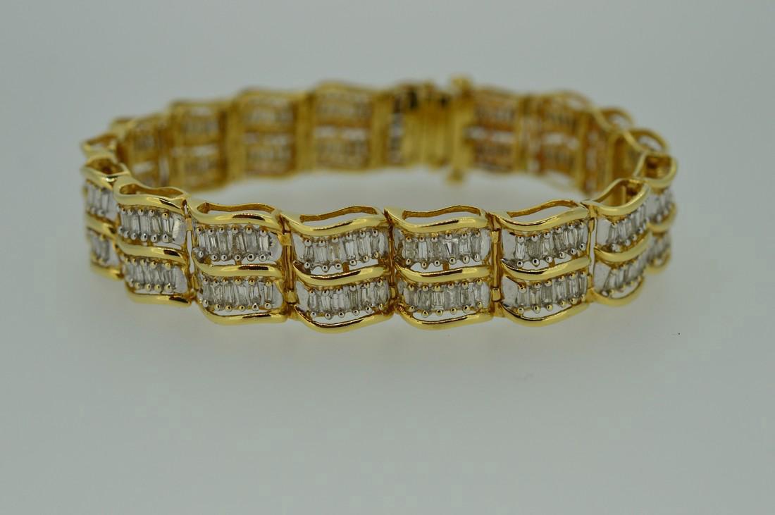 Vintage Ladies 14K Gold Diamond Bracelet, 6.5ctw (1 of 2)