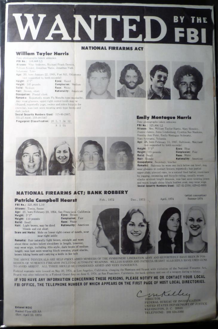 FBI Wanted Poster Patty Hearst Symbionese Liberation (1 of 2)