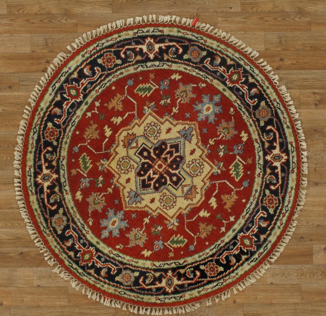 Handmade Round Indo Serapi Rug 3'11' x 3'11" (1 of 5)