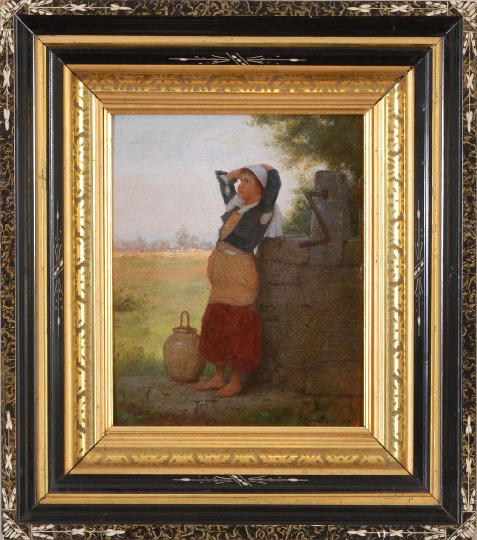 Enoch Wood Perry Jr. Painting At the Well, Brittany (1 of 1)