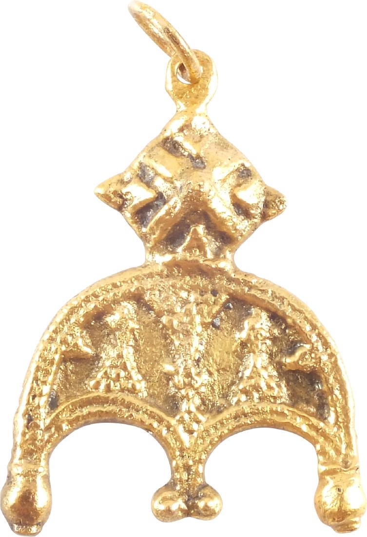 FINE VIKING LUNAR PENDANT C.850-1050 AD (1 of 2)