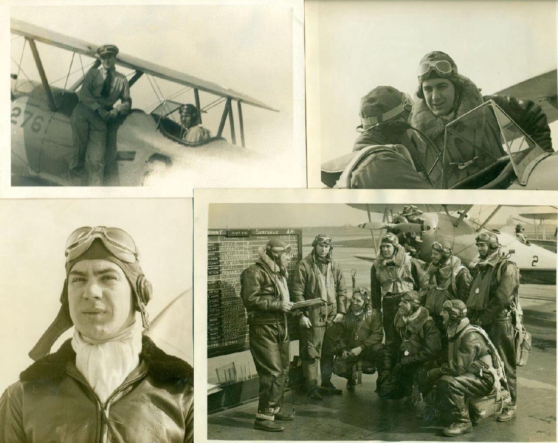 LOT of 4, 1940s WWII ERA US NAVY MILITARY PILOT Group (1 of 5)