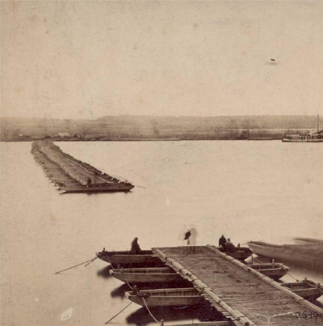 1865 CIVIL WAR VIEW, JAMES RIVER PONTOON BRIDGE (1 of 3)