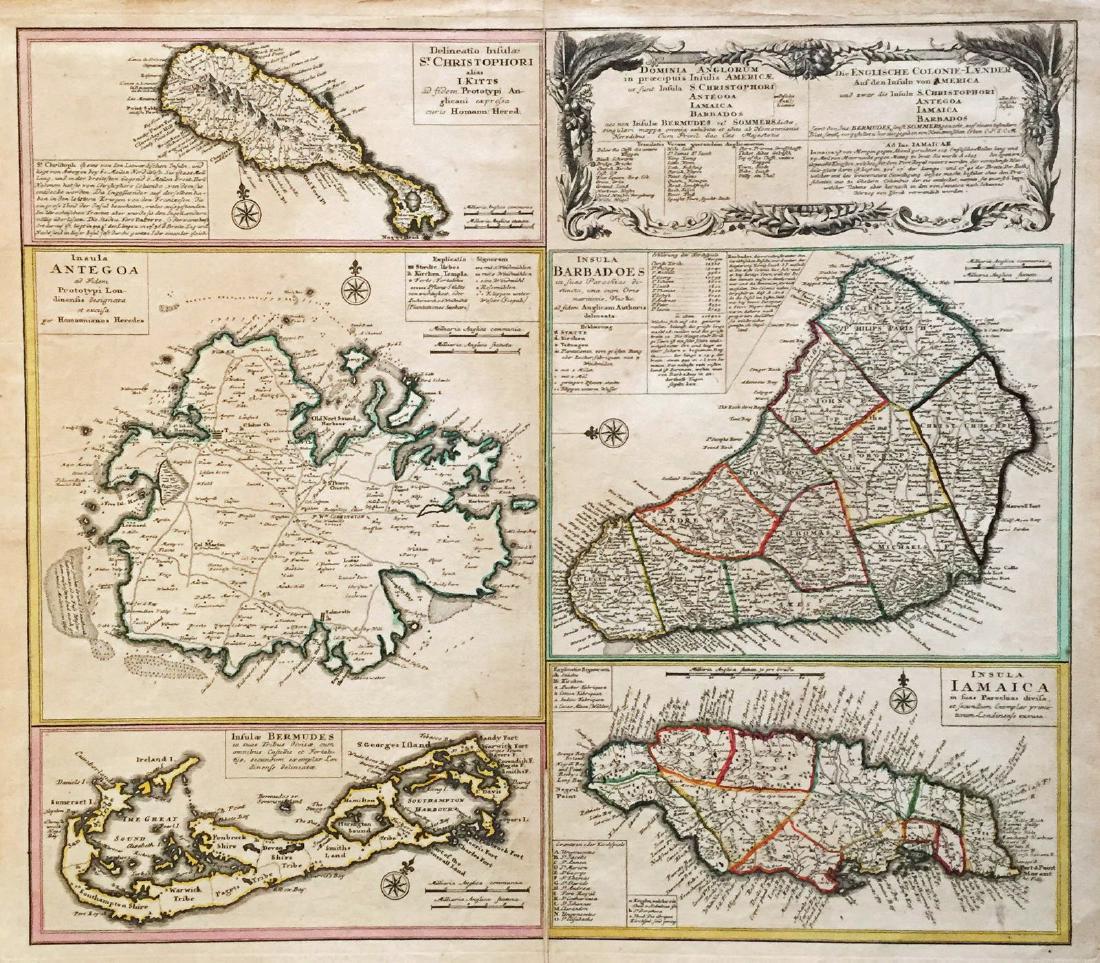 Homann Heirs: Antique Map of British West Indies, 1740 (1 of 1)