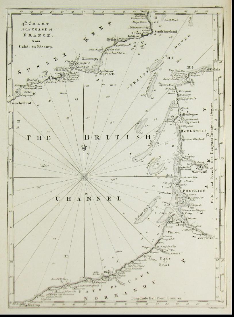 Jefferys: Antique Sea Chart Map of Coast of France 1774 (1 of 1)
