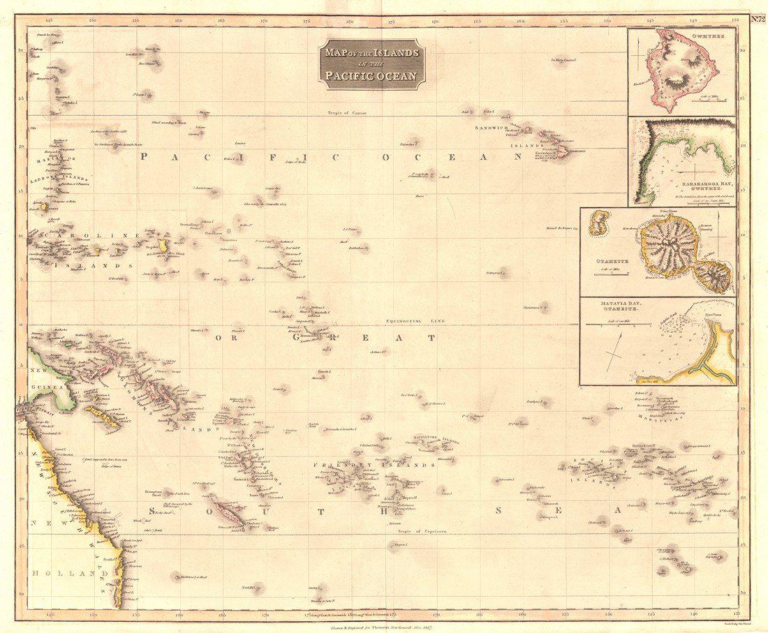 Neele: Antique Map Islands of the Pacific Ocean, 1817 (1 of 2)