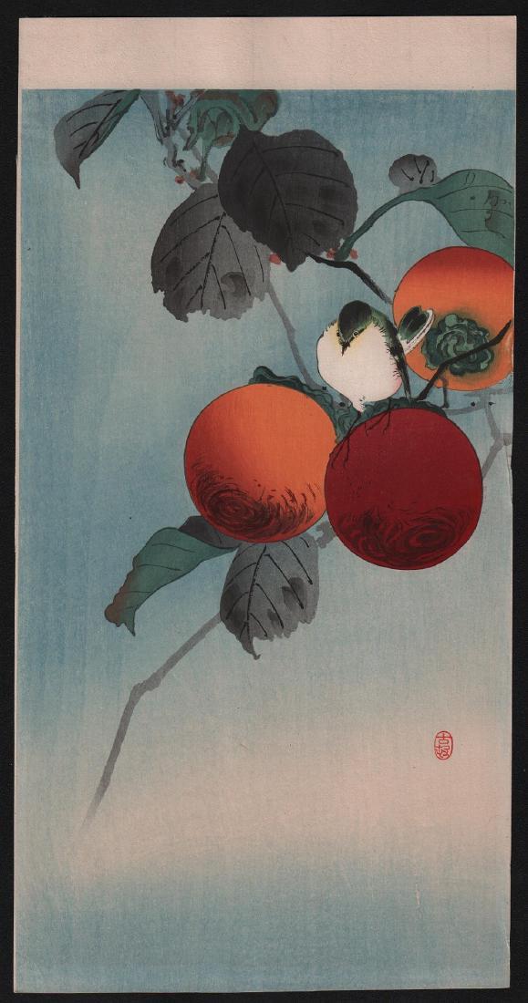 Ohara Koson Woodblock Bird & Persimmon Fruit (1 of 1)