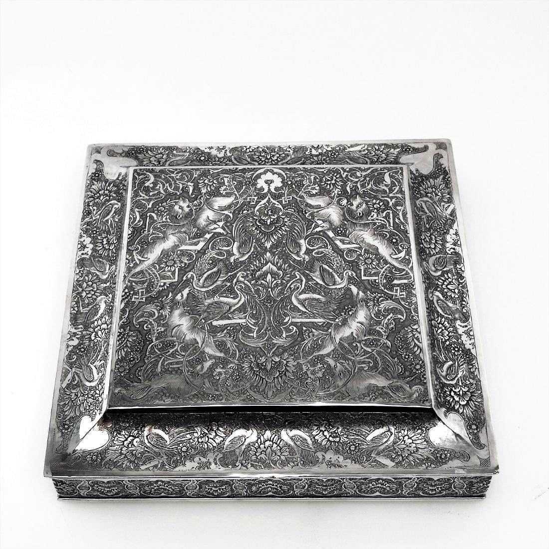 Antique Persian Solid Silver Cigarette Box, 1910 (1 of 7)