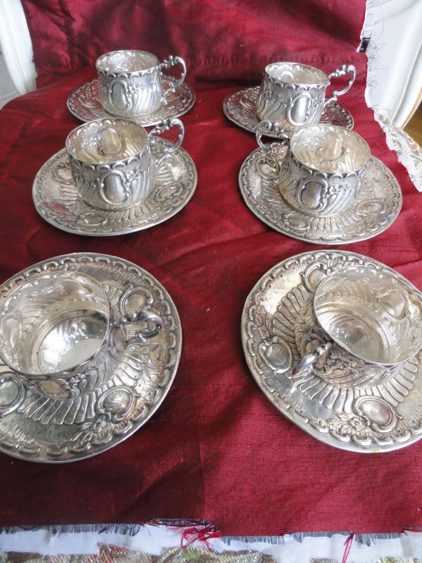Antique German 800 Silver Cup Holder Set for 6 (1 of 5)