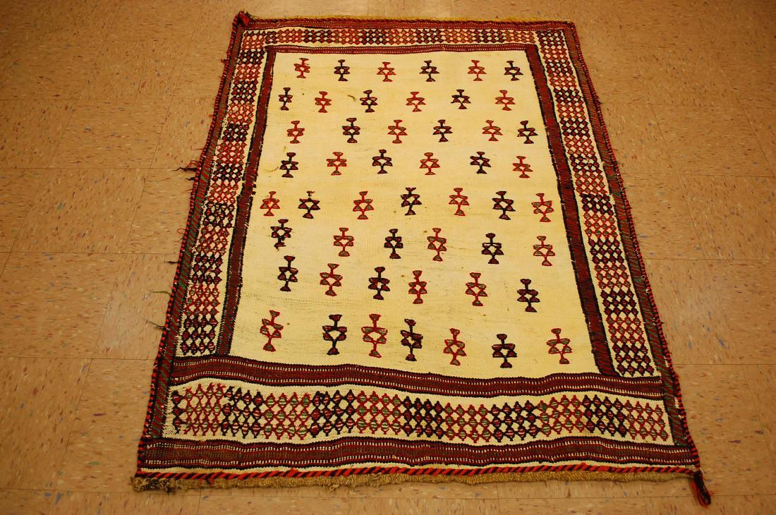 Fine Persian Shiraz Qashkai Sofreh Kilim Rug 4x5.4 (1 of 8)