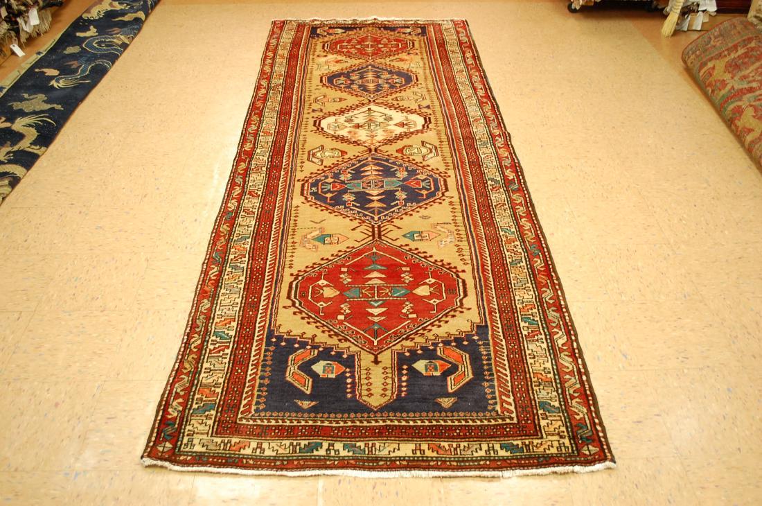 Persian Camle Haire Background Heriz Runner Rug 4x10.11 (1 of 10)