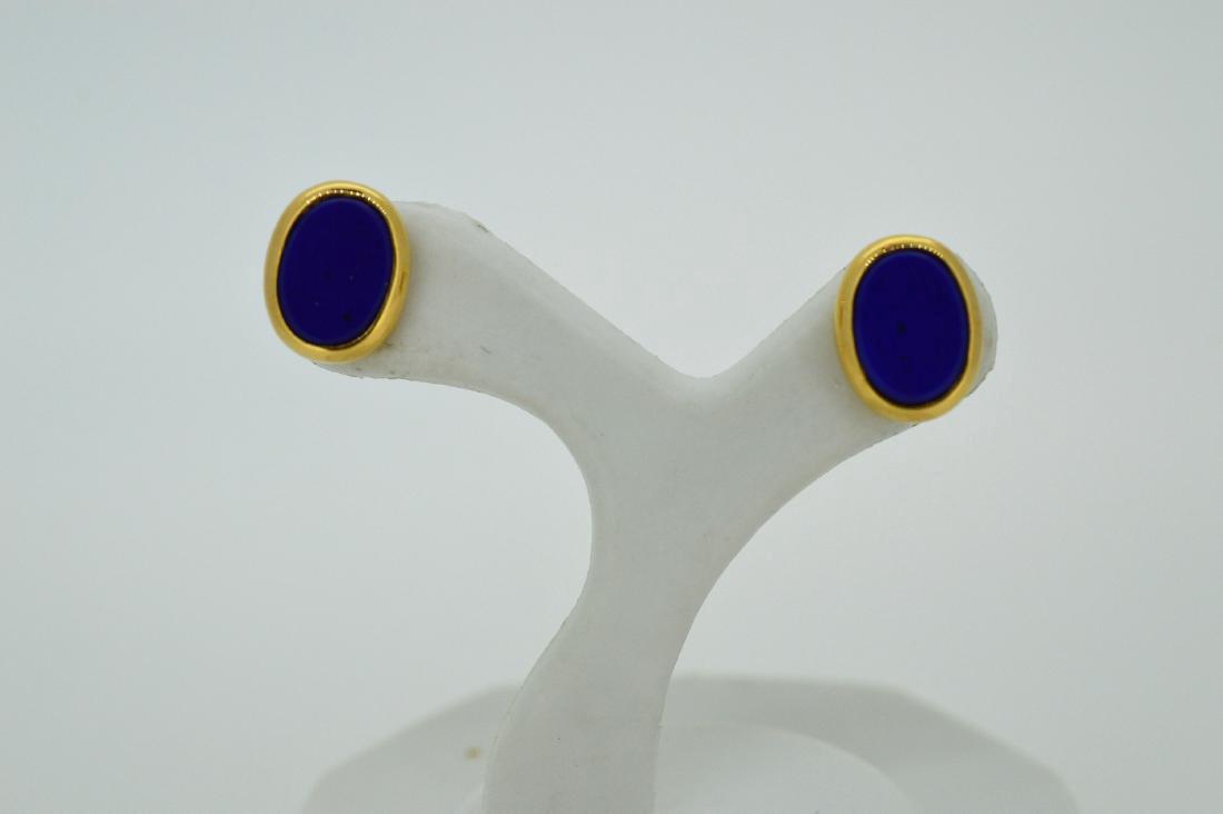 Tiffany & Co 14k Yellow Gold Lapis Earrings (1 of 2)
