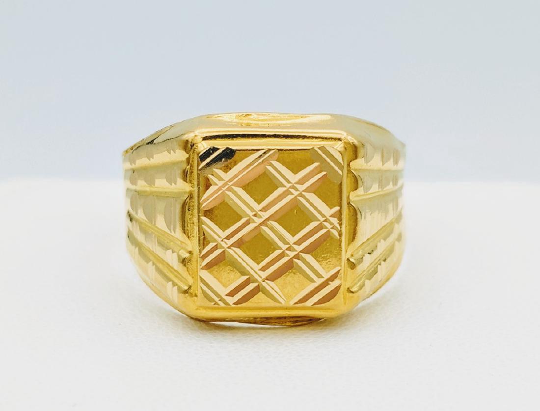 21K Pure Gold Gentlemen's Ring (1 of 5)