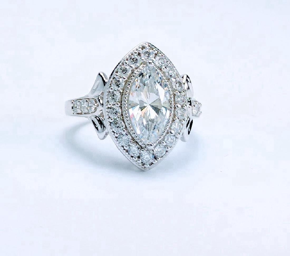 Sterling Silver CZ Marquis Ring, 2ctw (1 of 4)