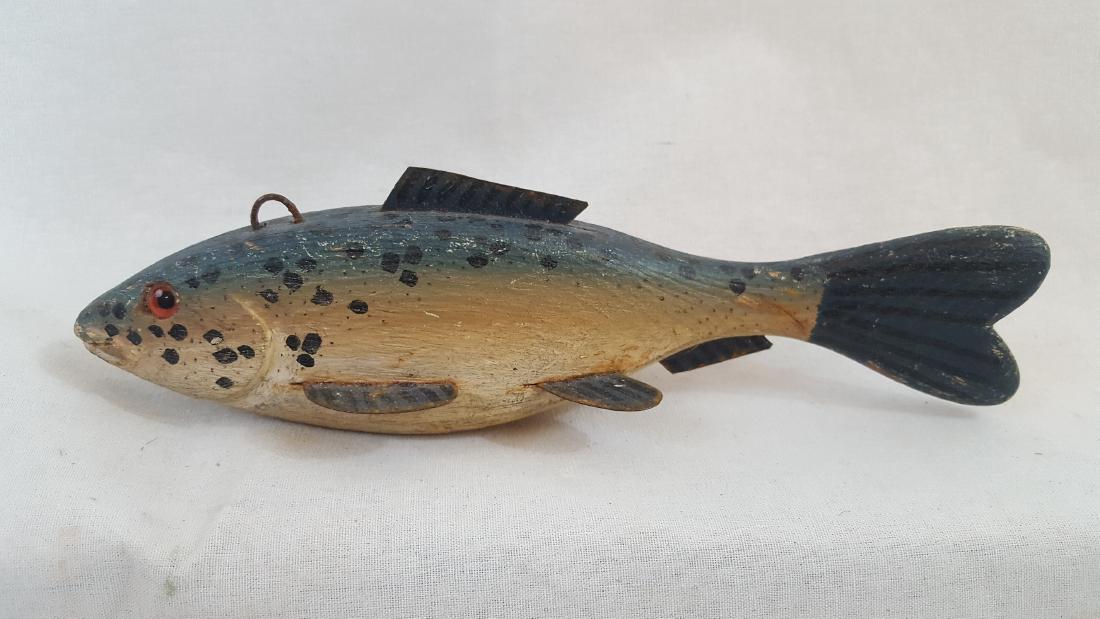 Carved Painted Speckled Trout Ice Fishing Decoy 1940's (1 of 4)