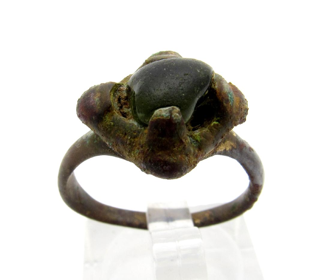 Viking Ring with Green Stone (1 of 3)