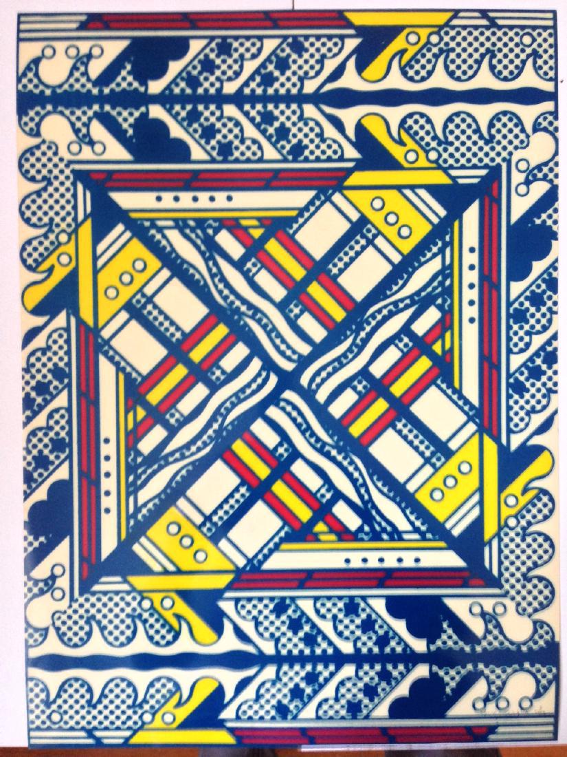 Roy Lichtenstein Lithograph in Yellow, Red, Blue (1 of 3)