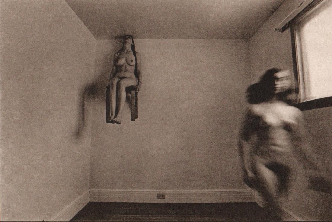 LESLIE KRIMS - Stuck on the Ceiling: Artist: LESLIE KRIMS Print Title: Stuck on the Ceiling Medium: Unmounted Sheet-fed Gravure Printed in the USA Printing Date: 1970 Image Size: 7" x 4.75" Leslie Robert Krims is a conceptualist photogra