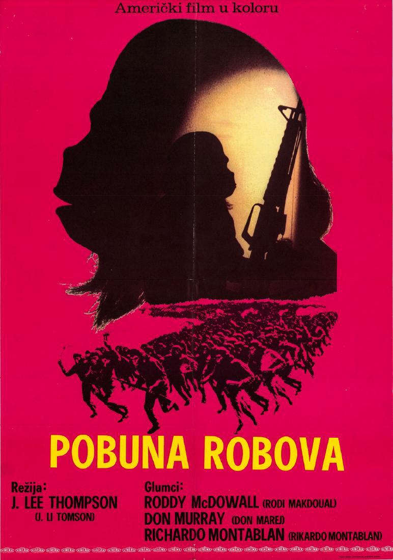 1972 Film Conquest Planet of Apes Yugoslavian Poster: This is a 19.5" x 28" Yugoslavian poster for the 1972 J. Lee Thompson film Conquest of the Planet of the Apes written by Paul Dehn and Pierre Boulle and starring Roddy McDowall as Caesar. Plot summary