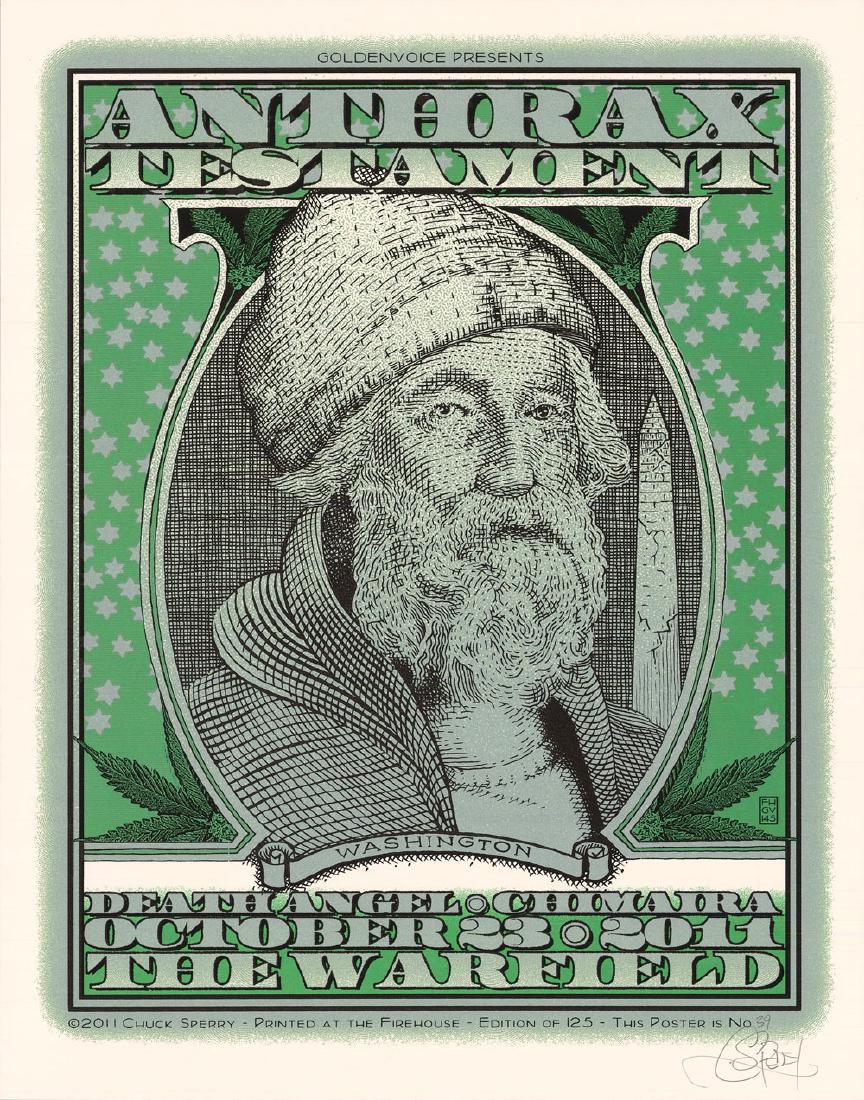 Chuck Sperry Anthrax Poster from the Warfield Theater (1 of 1)