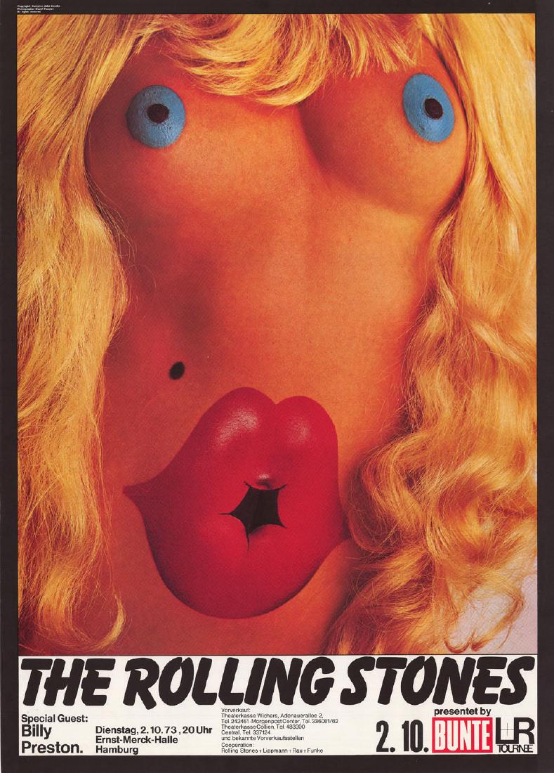 Rare 1973 Hamburg Germany Rolling Stones Poster (1 of 1)