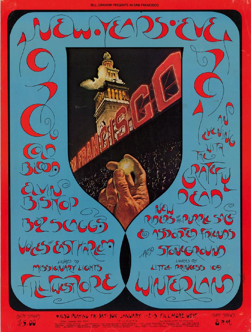 1970 New Year's Eve Poster with The Grateful Dead (1 of 1)