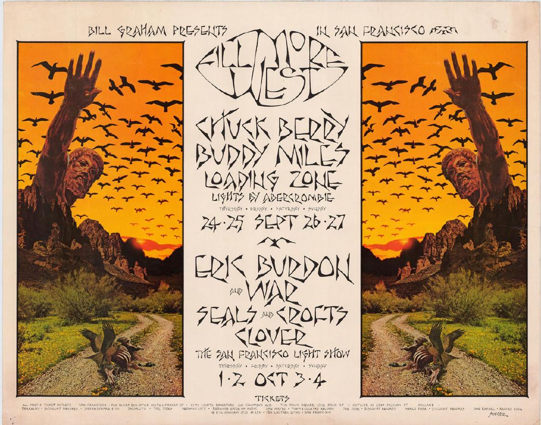 1970 Bill Graham Poster Featuring Chuck Berry and Eric (1 of 1)