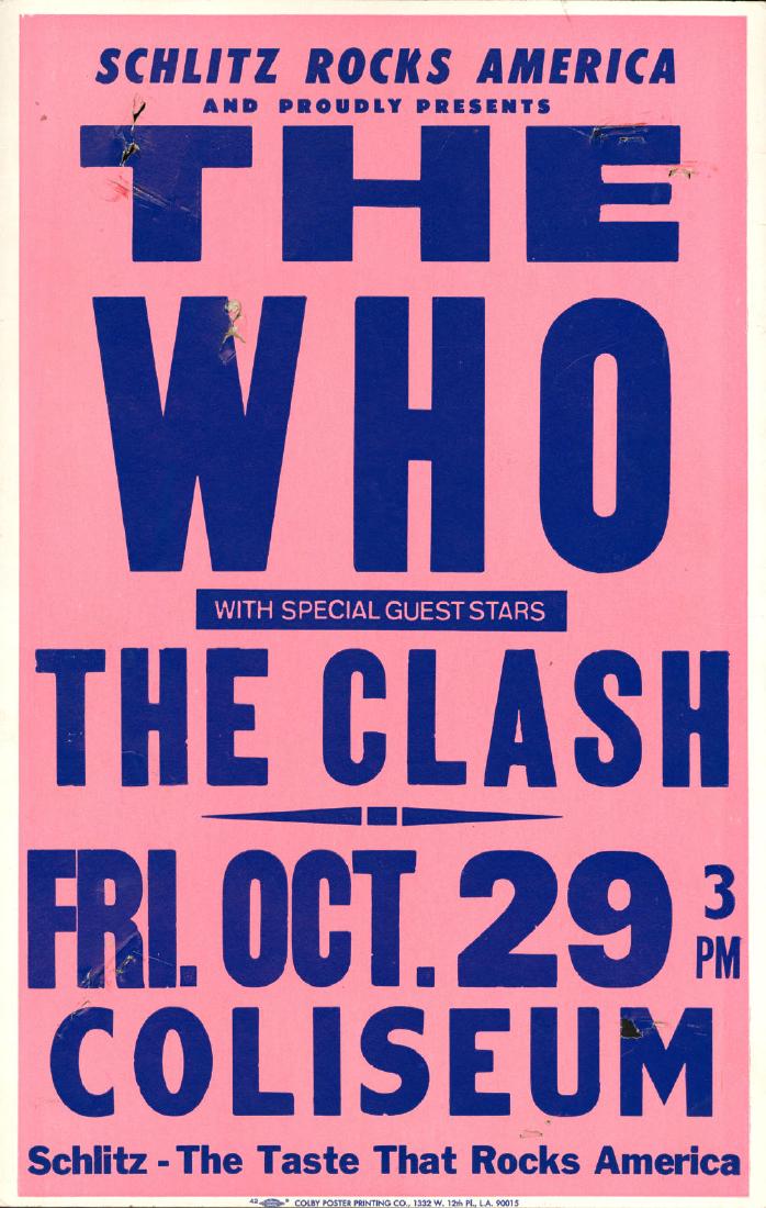 Rare 1982 The Who and The Clash Poster (1 of 1)
