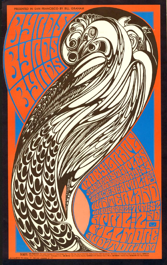 Rare 1967 Byrds Poster by Wes Wilson (1 of 1)